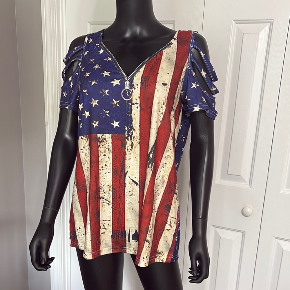 🌻 Women's American Flag Top